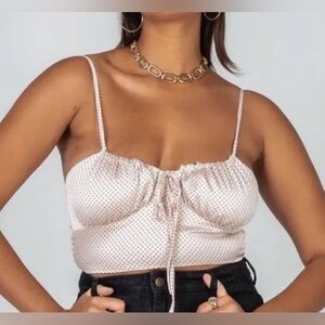 Princess Polly Blush Top with Black Dots